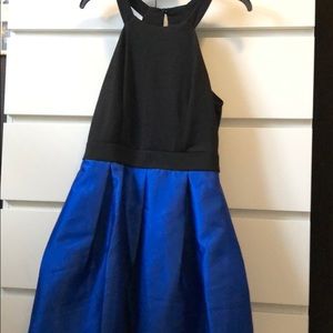 Blue and black dress